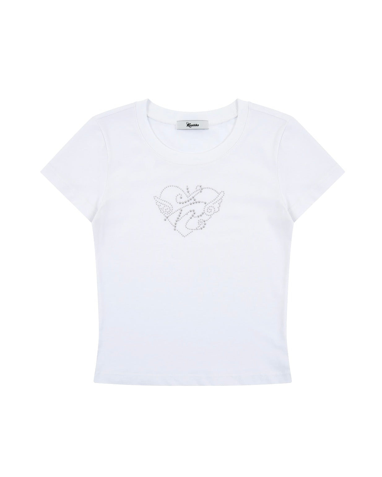 【Kashiko】Flower Heart Baby Tee