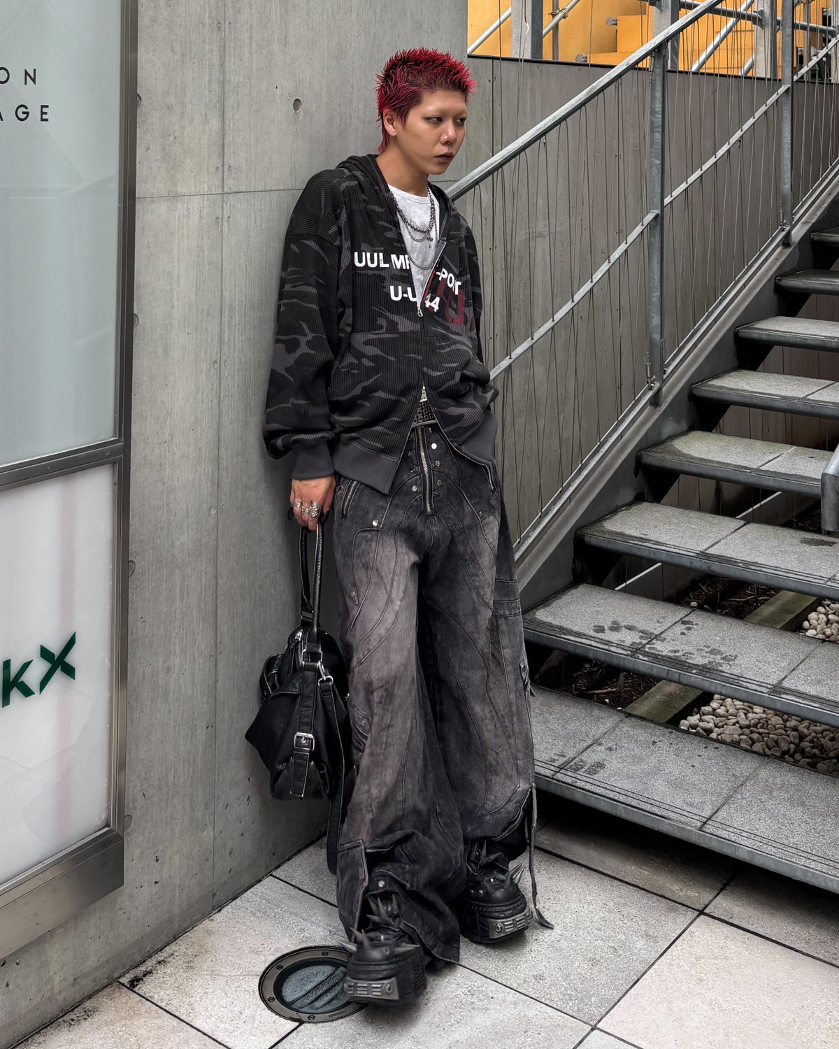 受注制【Never mind the XU】MILITARY CAMO THERMAL ZIP HOODIE (2color)