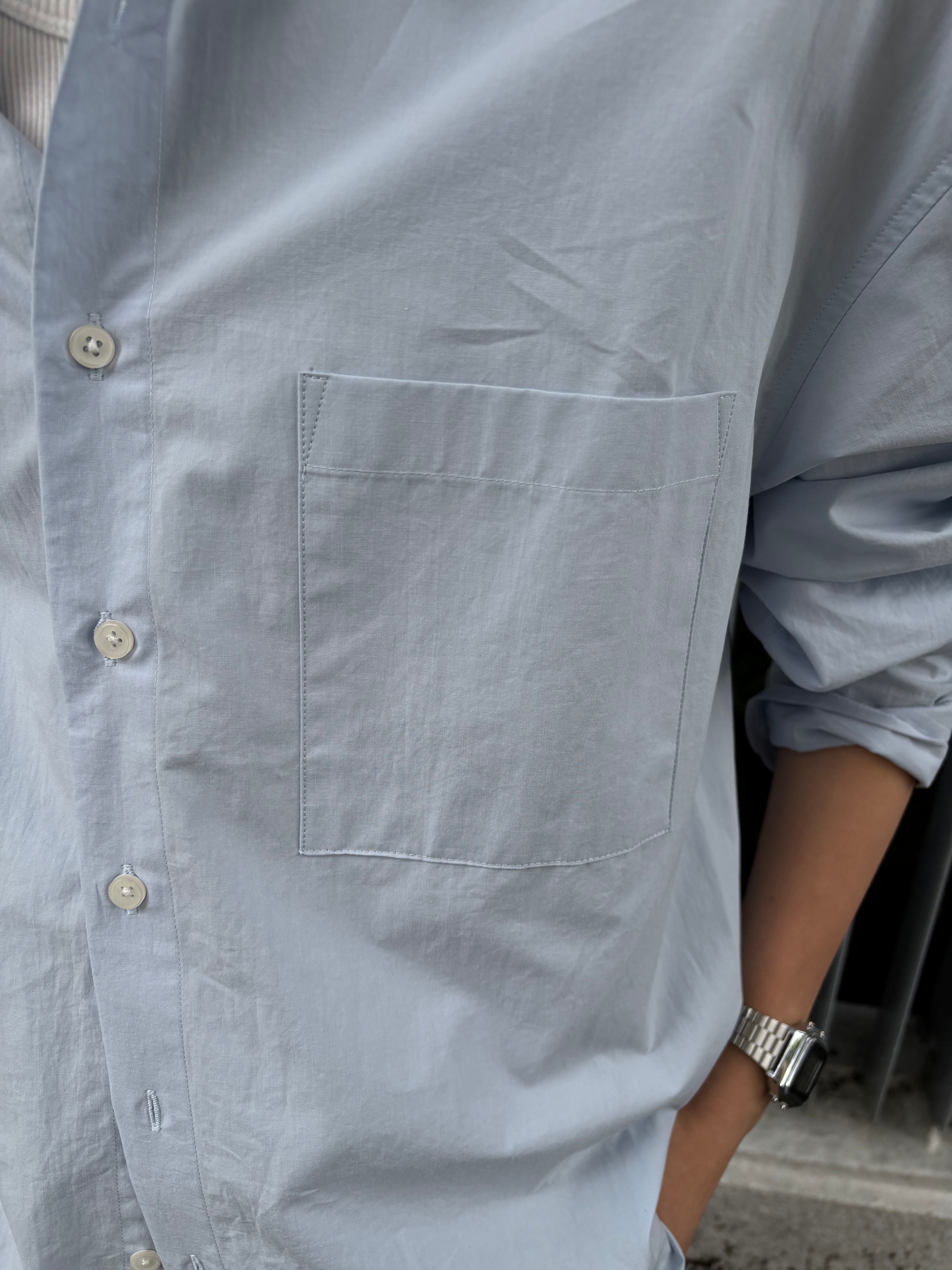 東京店WEB限定受注制【Chikashitsu +】soft touch cropped shirt (3color)