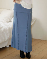【Uglyshadow】RIBBED LONG SKIRT
