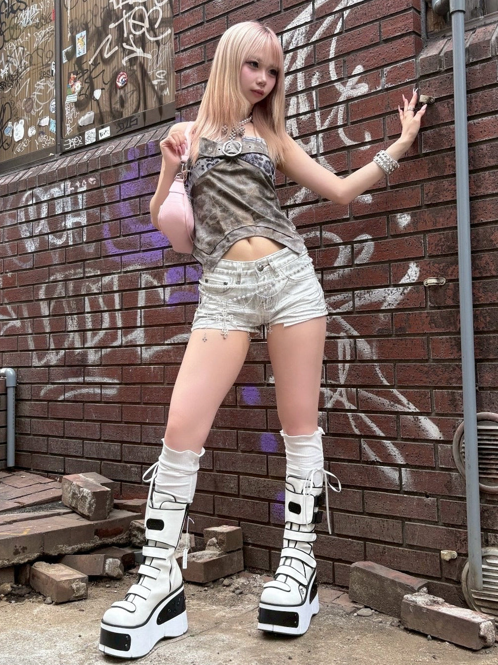 7/11 20:00発売　国際配送【BABY09】Muddy Leopard Camisole (2color)