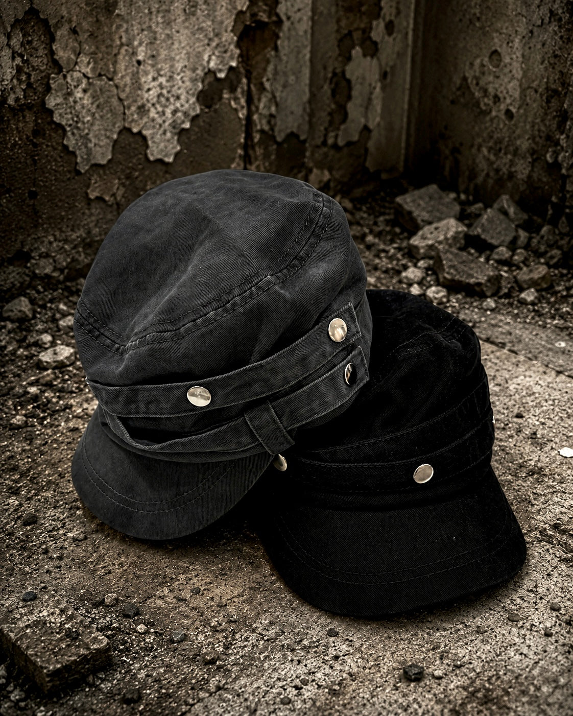 国際配送【Never mind the XU】double belt strap cap (2color)