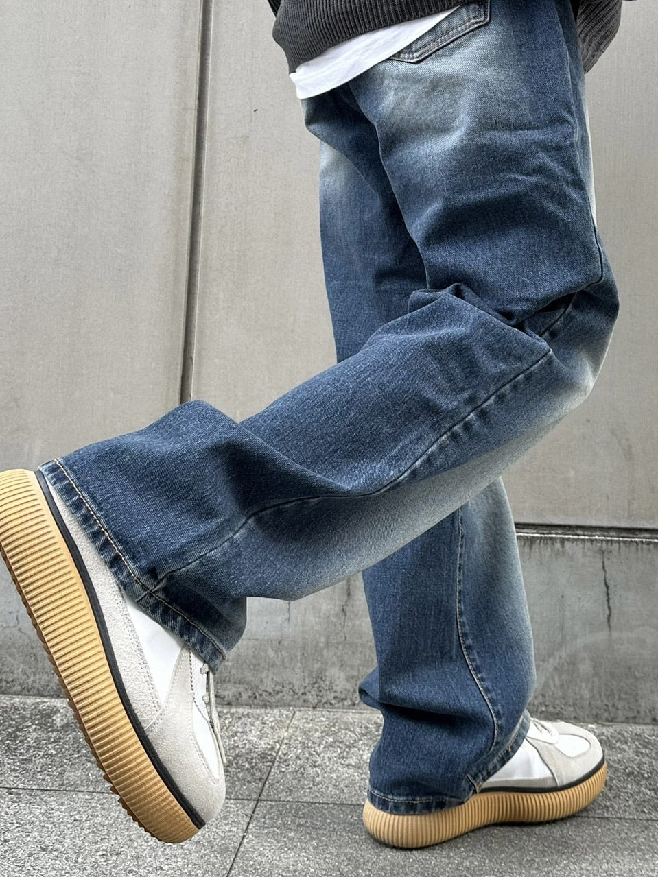 【Chikashitsu +】vintage wash denim pants (2color) / 【チカシツプラス】ヴィンテージウォッシュデニムパンツ