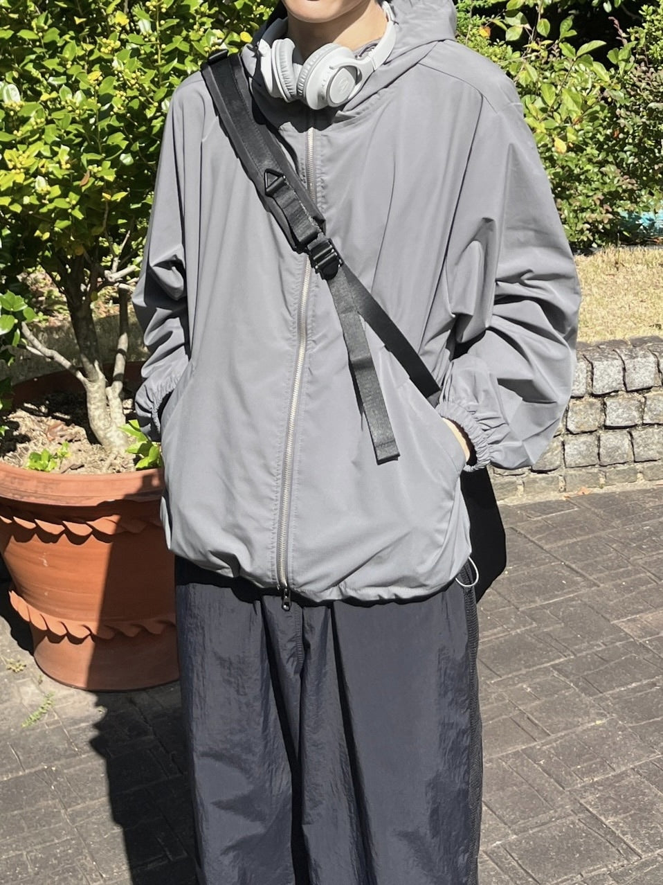 受注制【Chikashitsu +】unisex cropped hooded blouson (3color) / 【チカシツプラス】ユニセックスクロップドフード長袖ブルゾン