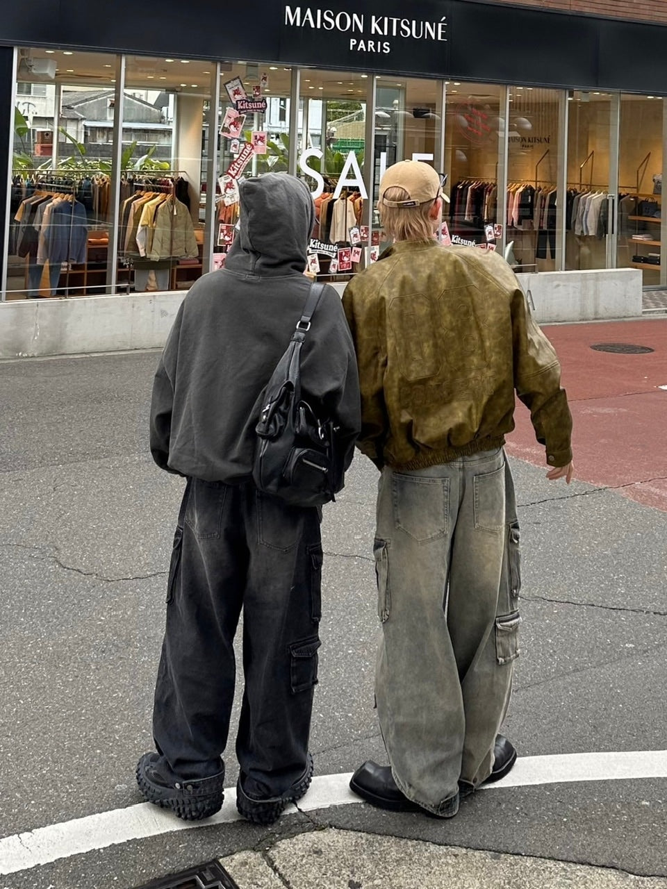 受注制【Chikashitsu +】vintage wash cargo denim pants (2color)