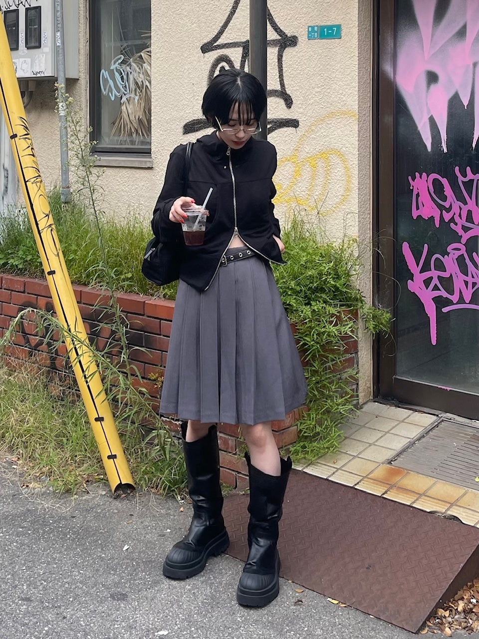 受注制【Chikashitsu +】pleats midi skirt (3color)