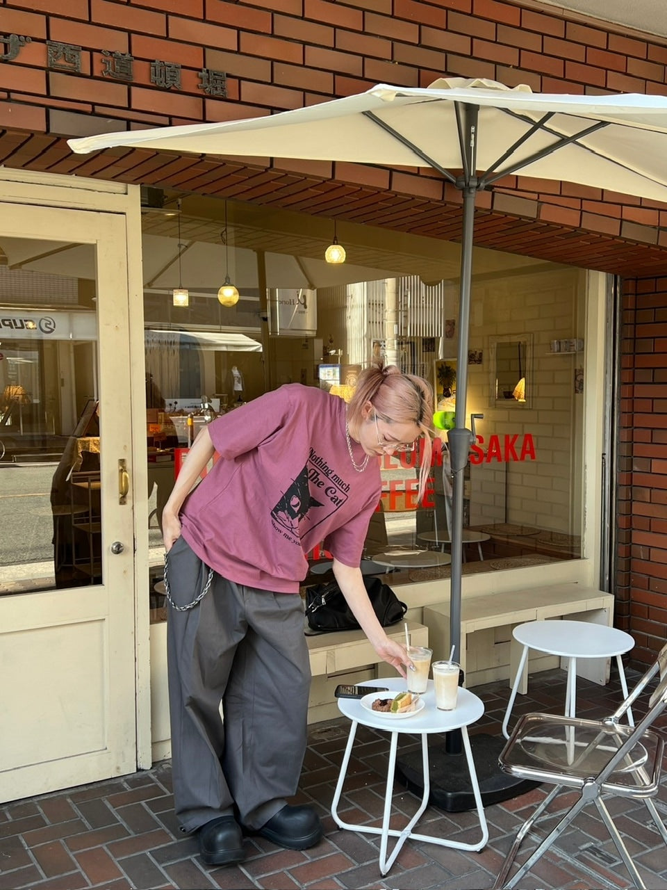 大阪店WEB限定受注制【Chikashitsu +】2tuck wide cotton pants (2color)