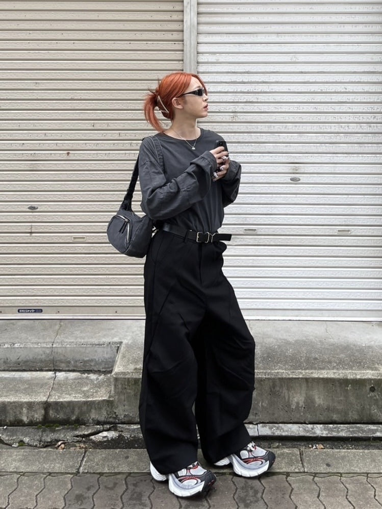 【Chikashitsu +】pattern design slacks (2color)