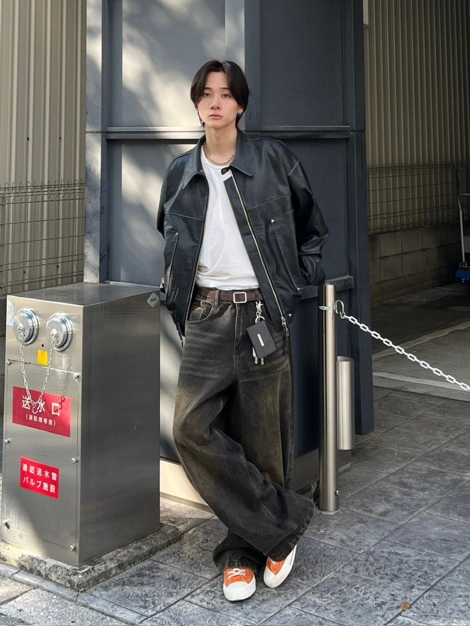 大阪店WEB限定受注制【Chikashitsu +】washing vegan leather jacket (2color)