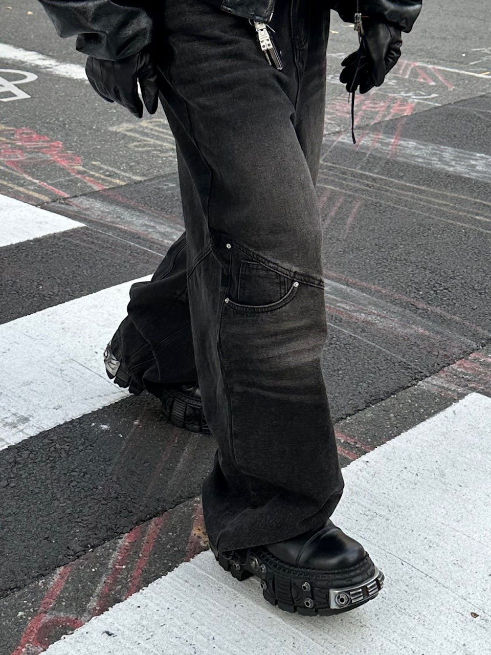 大阪店WEB限定【Chikashitsu +】double pocket wide denim pants (2color)