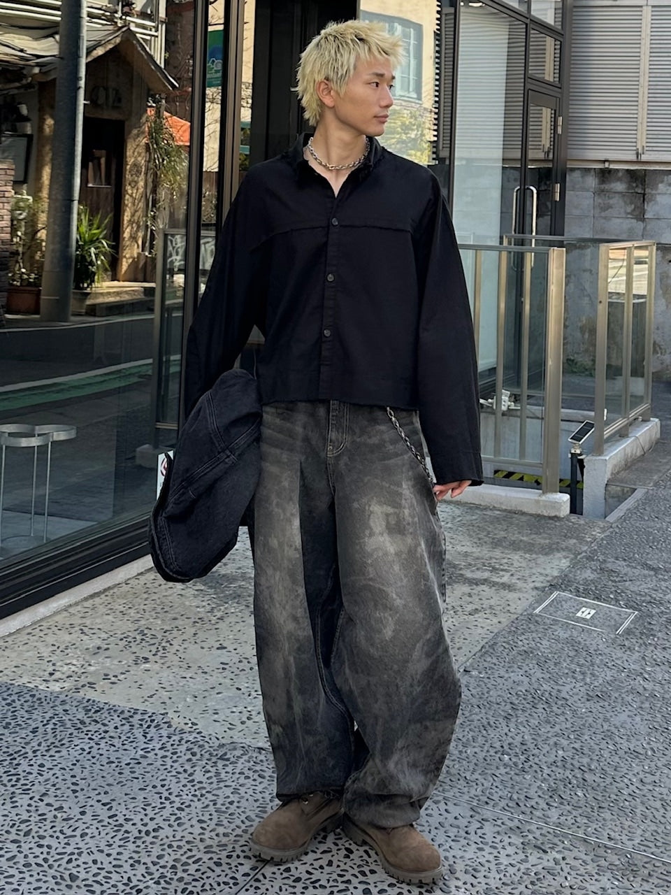 大阪店WEB限定受注制【Chikashitsu +】dirty wash balloon denim pants