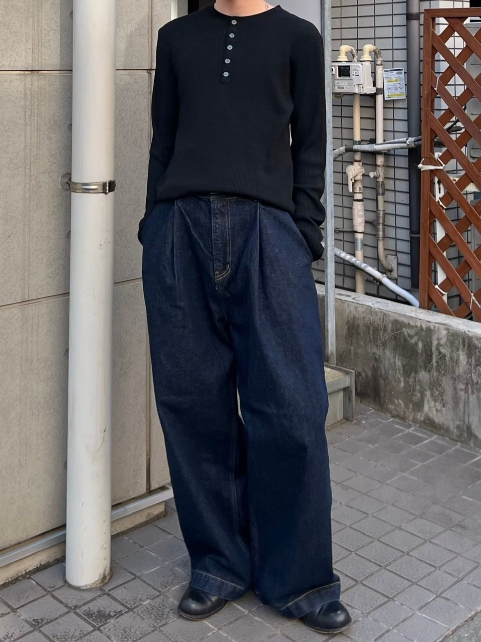 【Chikashitsu +】henry neck long sleeve knit (4color)