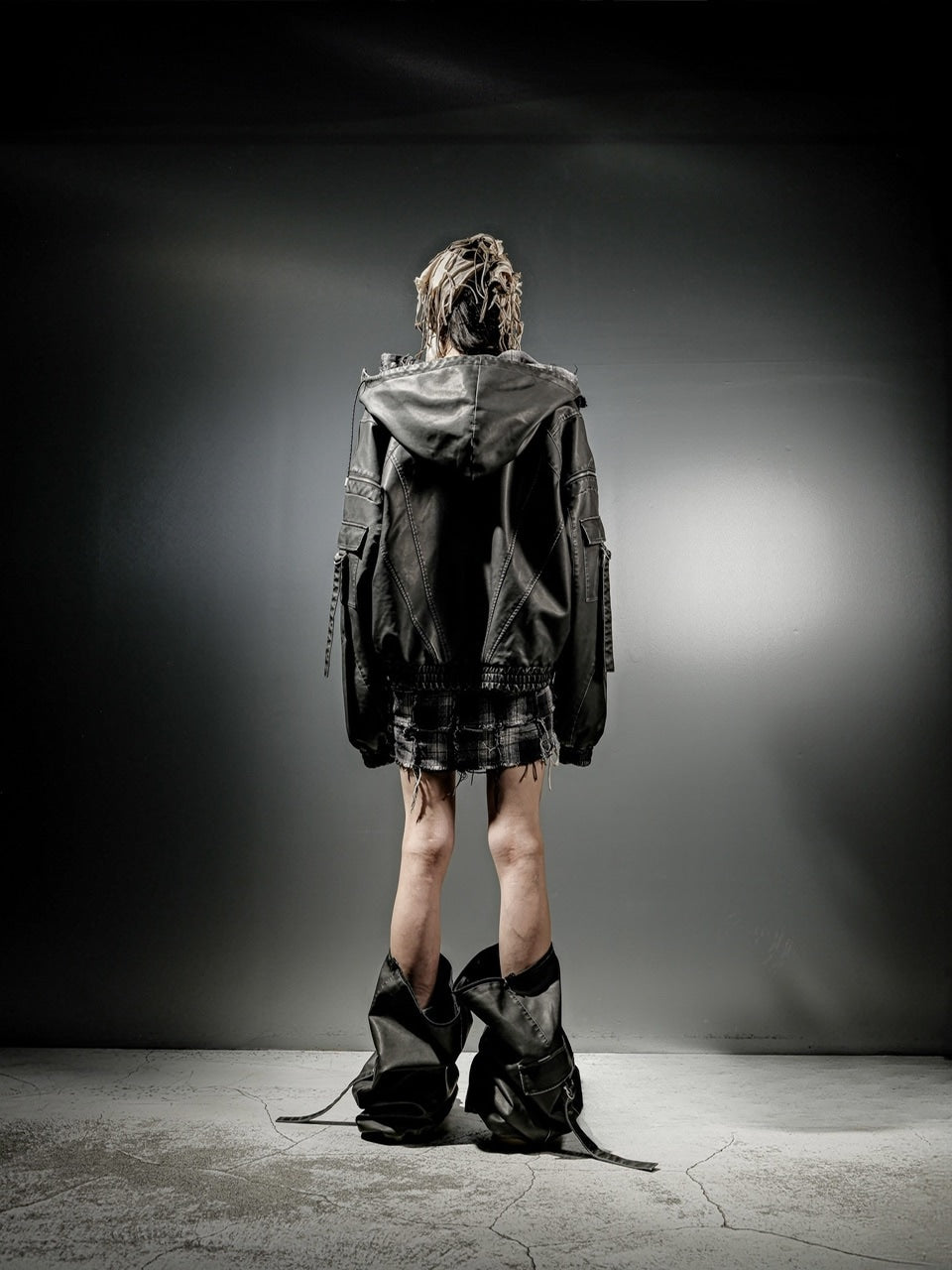 【DIG YOUR OWN GRAVE】LEATHER ZIP HOODY / 【ディグユアオウングレイブ】レザージップアップ長袖パーカー