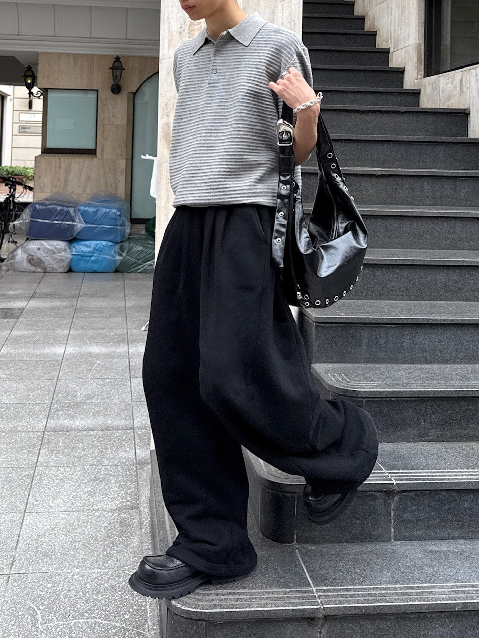 東京店WEB限定受注制【Chikashitsu +】Dry-Touch Rib Knit Polo (2color)