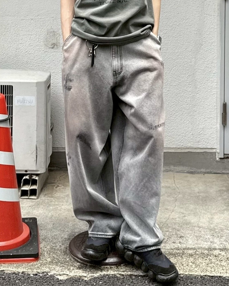 【Chikashitsu +】point wash balloon denim pants (2color) / 【チカシツプラス】ポイントウォッシングバルーンデニムパンツ