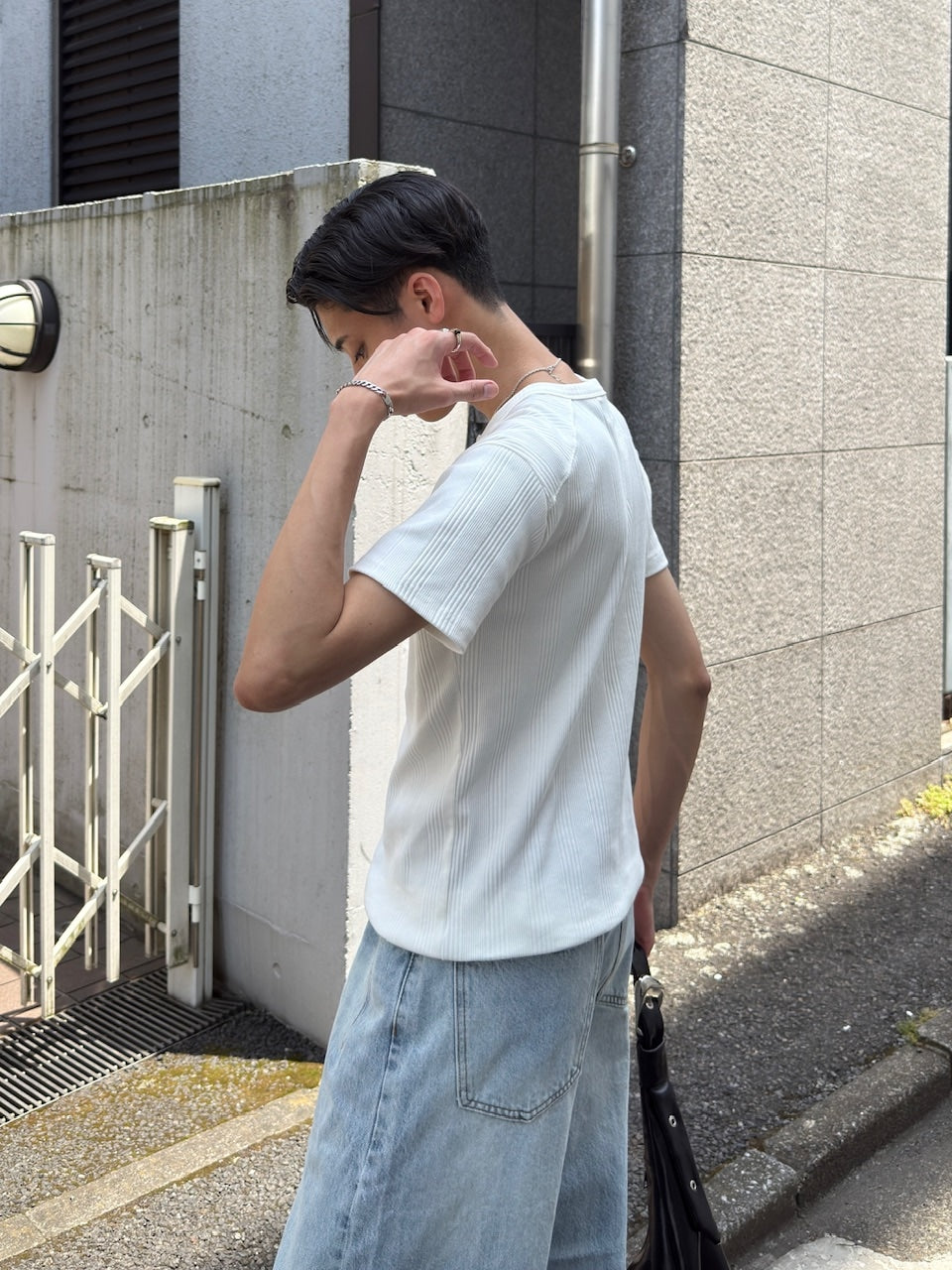 【Chikashitsu +】henry neck half sleeve tee (3color) / 【チカシツプラス】ヘンリーネック半袖Tシャツ