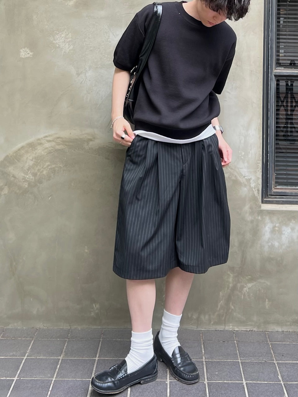 東京店WEB限定受注制【Chikashitsu +】crew neck cotton knit (3color)