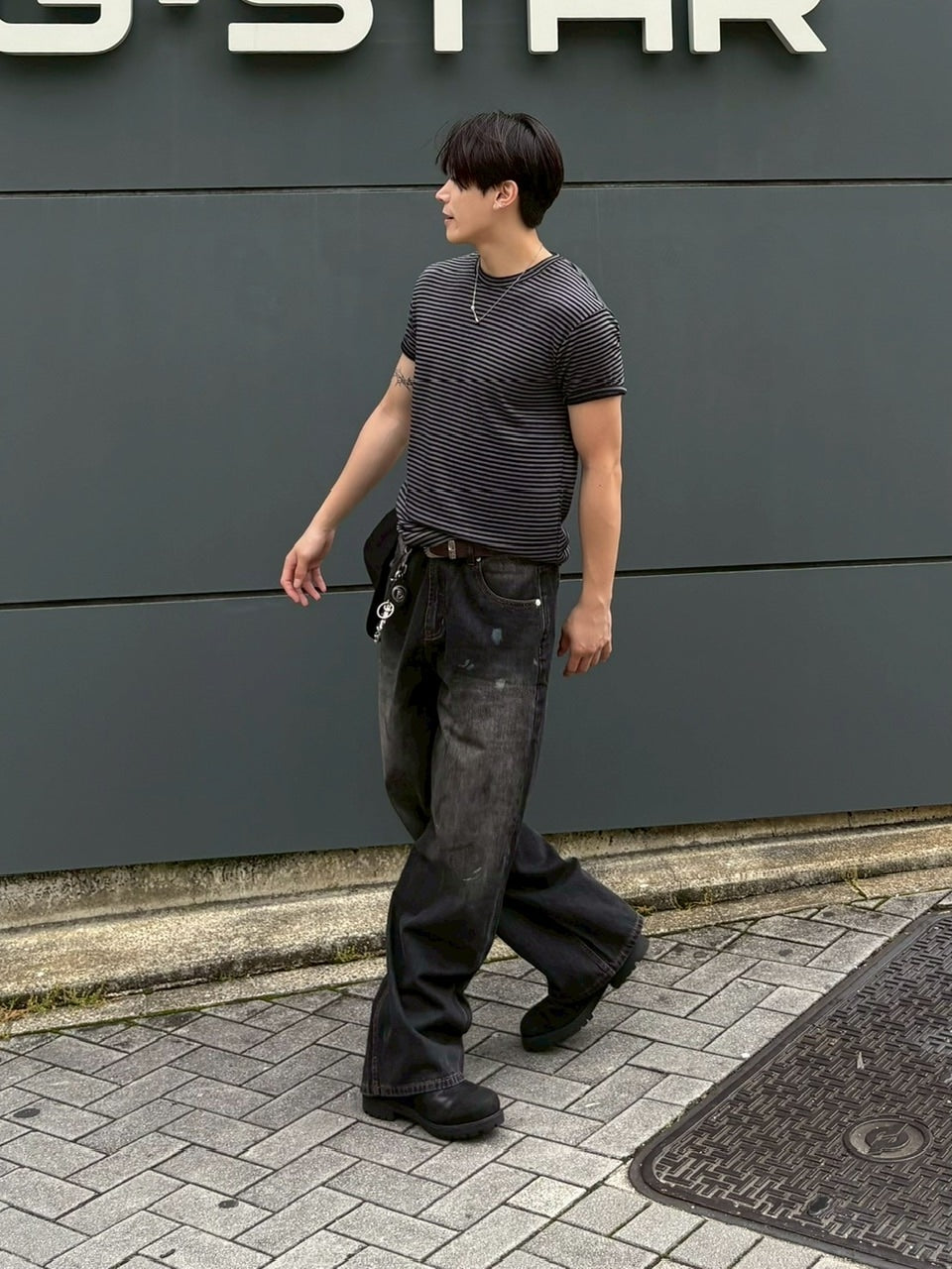 受注制【Chikashitsu +】tight fit border t-shirt (3color) / 【チカシツプラス】タイトフィットボーダー半袖Tシャツ