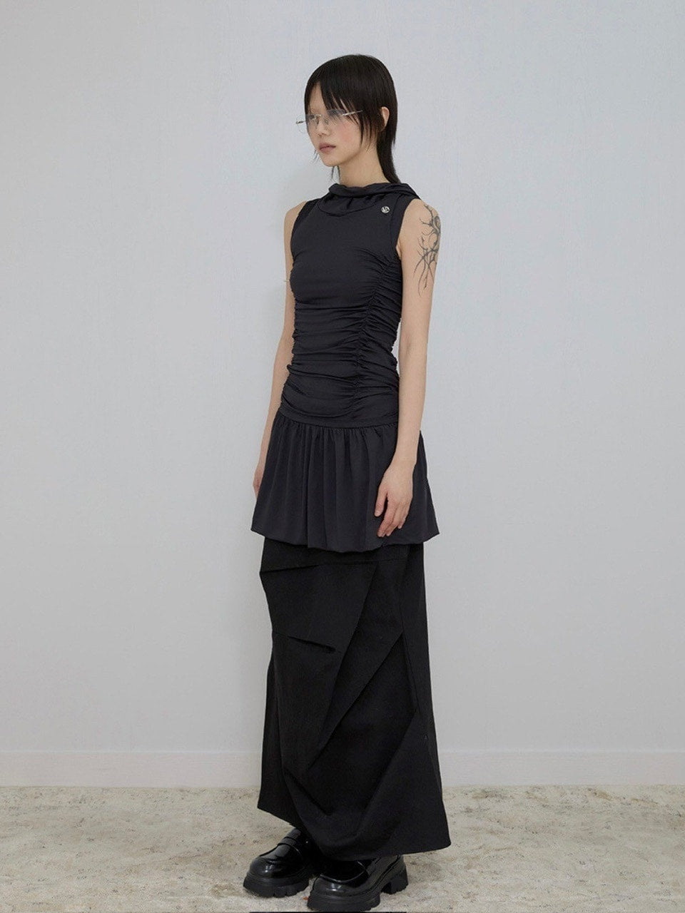 【FLAREUP】Hooded High Neck Dress