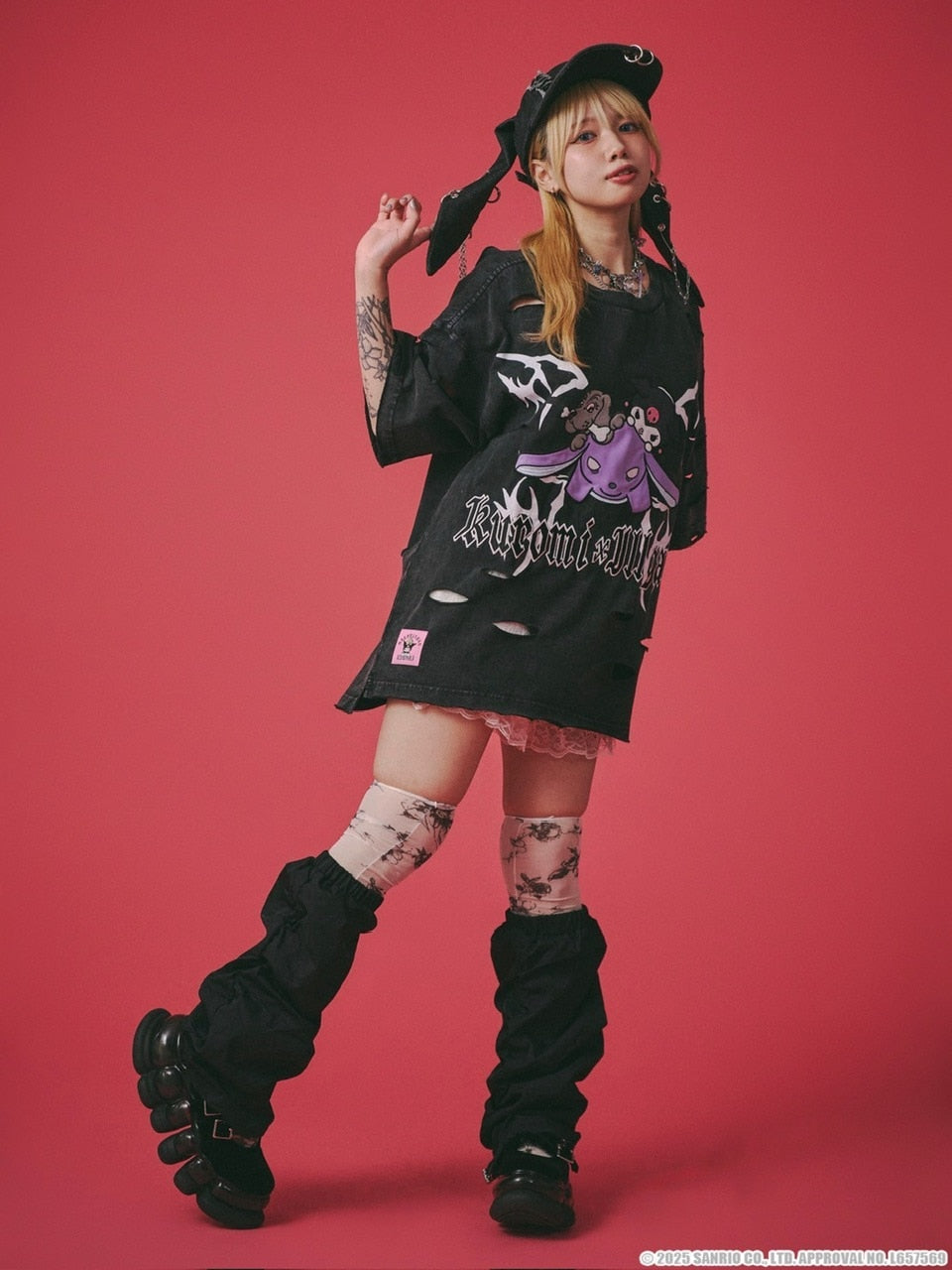 【GALFY×KUROMI】イルガルフィーボロボロ半袖TEE