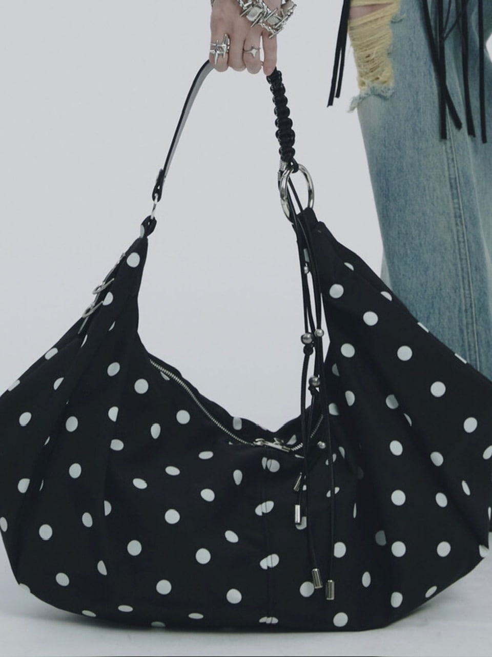 【NOT KNOWING】Braided Dot Shoulder Bag / 【ノットノーイング】ブレイデッドドットショルダーバッグ