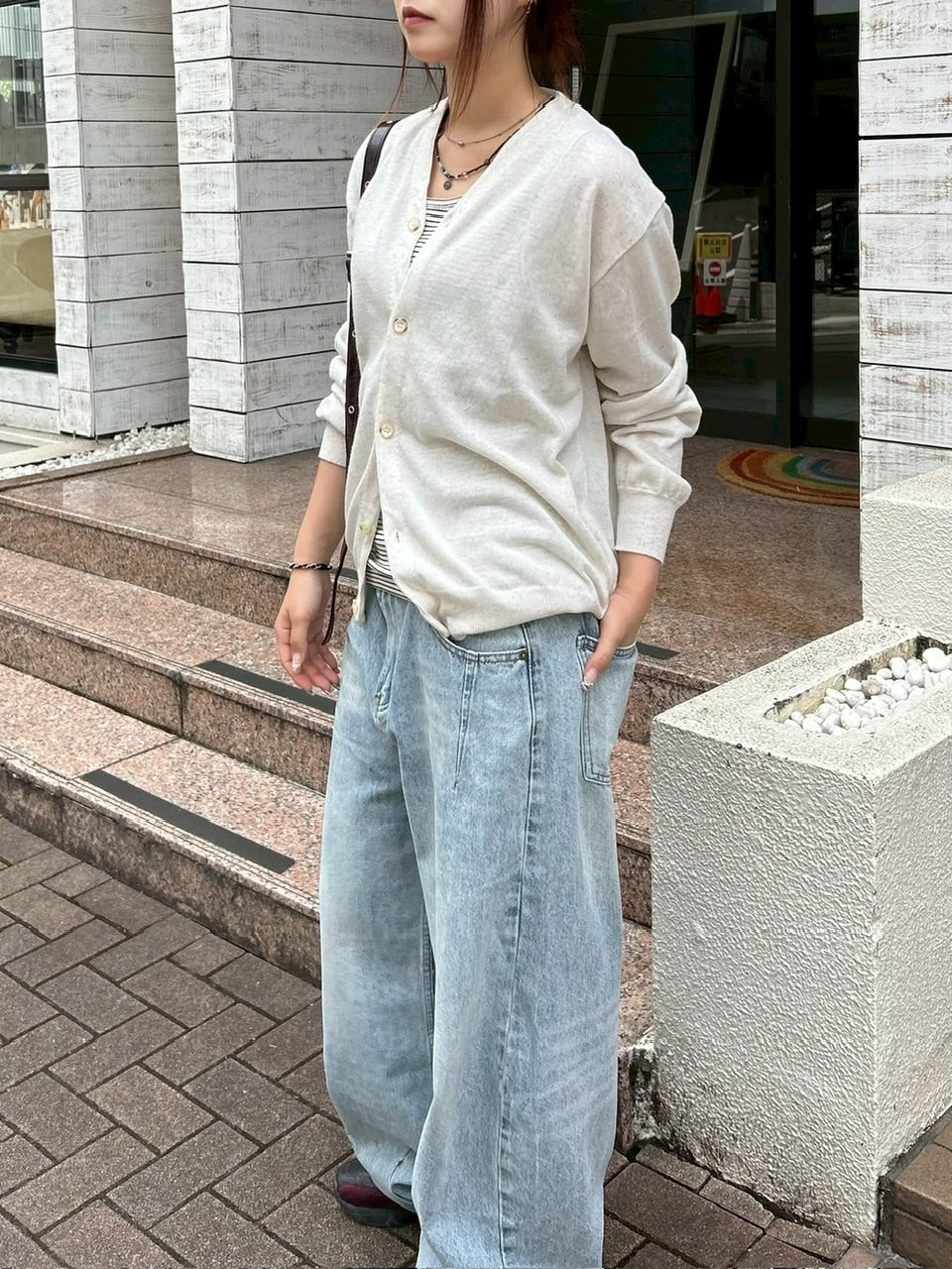 東京店WEB限定【Chikashitsu +】cropped linen knit cardigan / 【チカシツプラス】クロップドリネンニットカーディガン (3color)