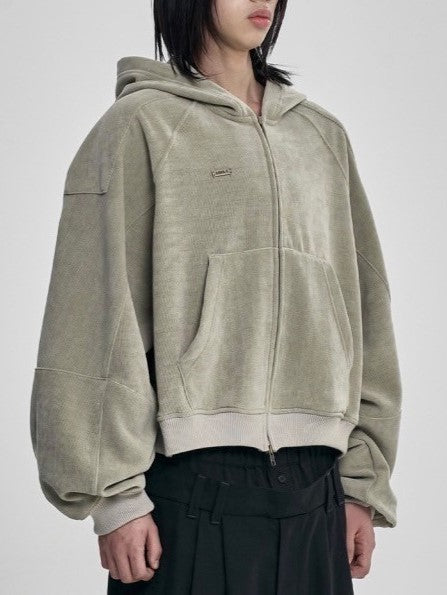 【AJOBYAJO】Corduroy Short Zip-Up Hoodie / 【アジョバイアジョ】コーデュロイショートジップアップパーカー