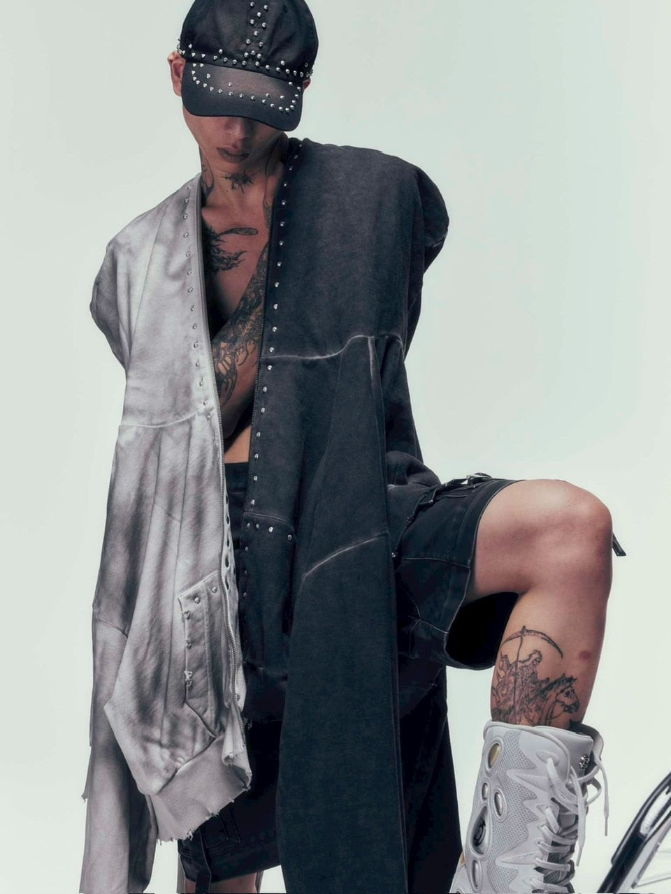 【DIG YOUR OWN GRAVE】FULLZIP STUDDED HOODIE /【ディグユアオウングレイブ】スタッズフルジップアップパーカー