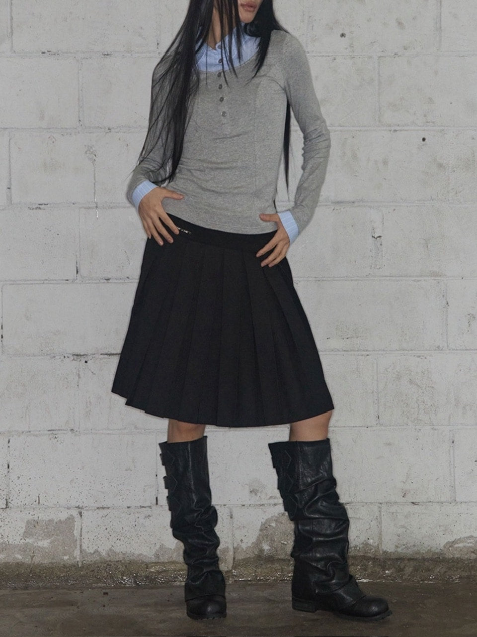 【FANCY CLUB】SHIRT LAYERED LONG SLEEVE / 【ファンシークラブ】シャツレイヤード長袖Ｔシャツ