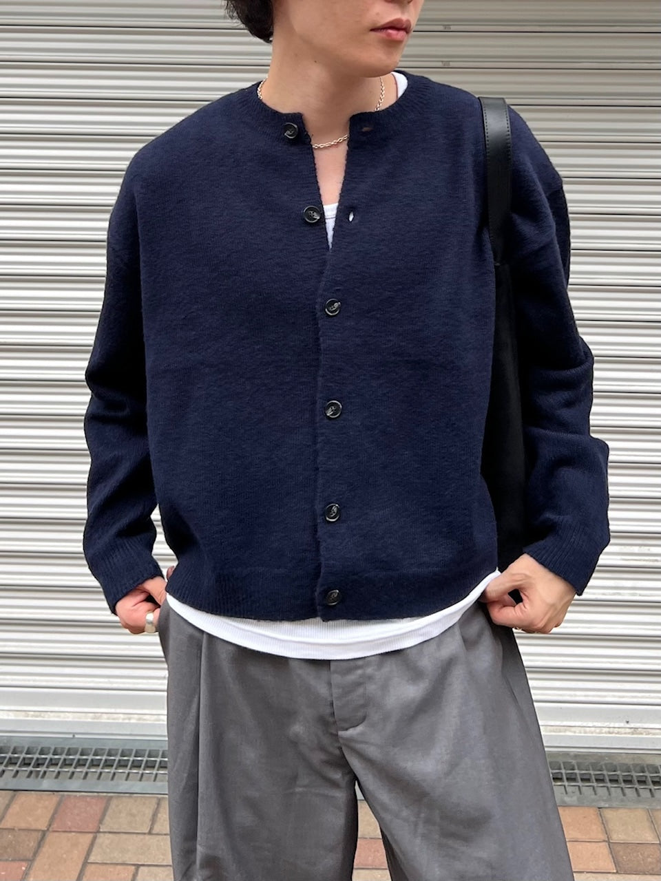 東京店WEB限定受注制【Chikashitsu +】soft touch crew neck knit cardigan / 【チカシツプラス】ソフトタッチクルーネックニットカーディガン (4color)