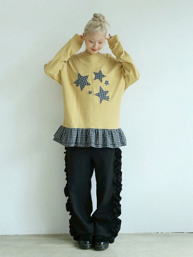 12/21 20:00 再販【Uglyshadow】STAR FRILL LONGSLEEVED T-SHIRT