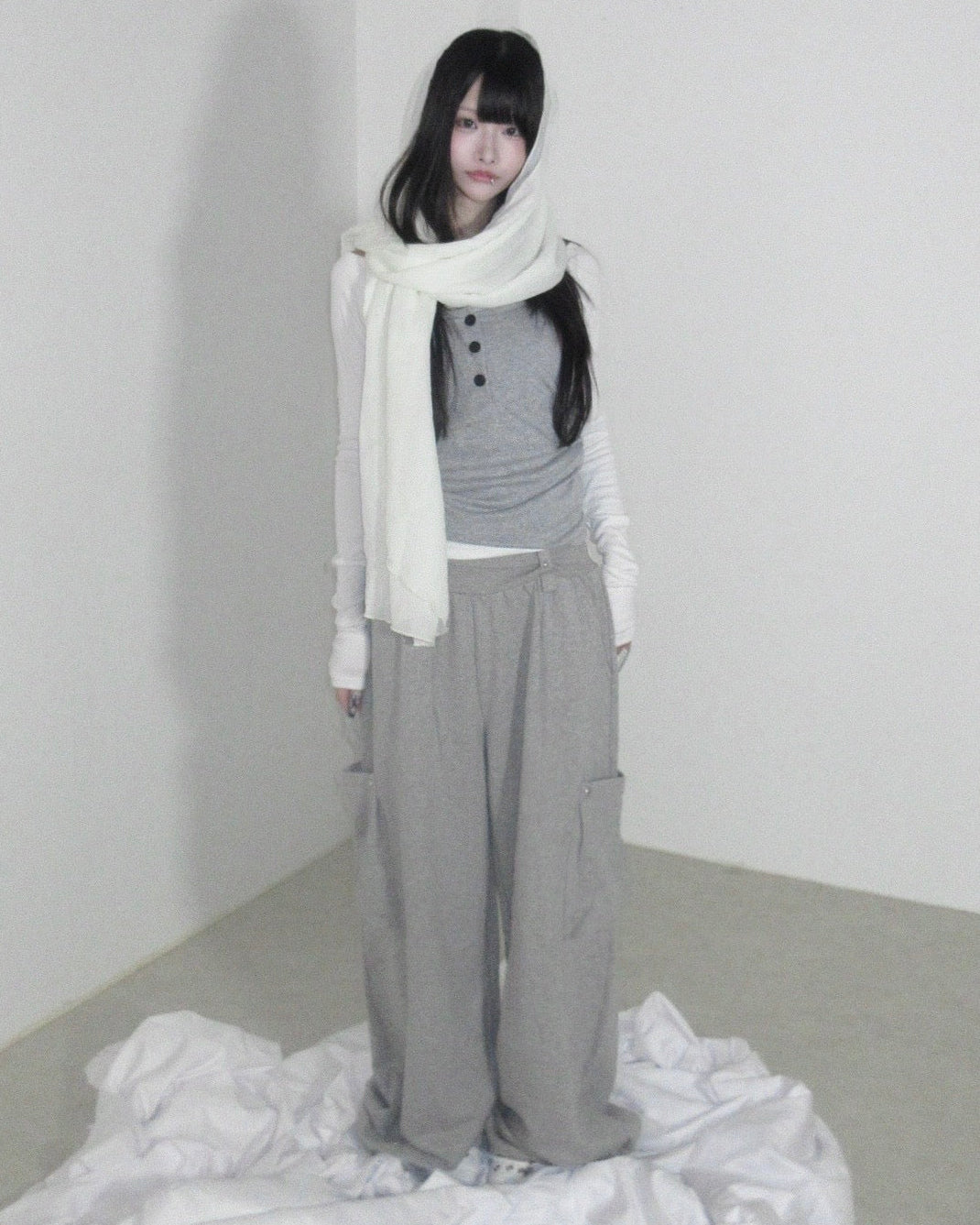 名古屋店WEB限定【nmtc+】Button Layered Cami Set Long sleeve (3color)