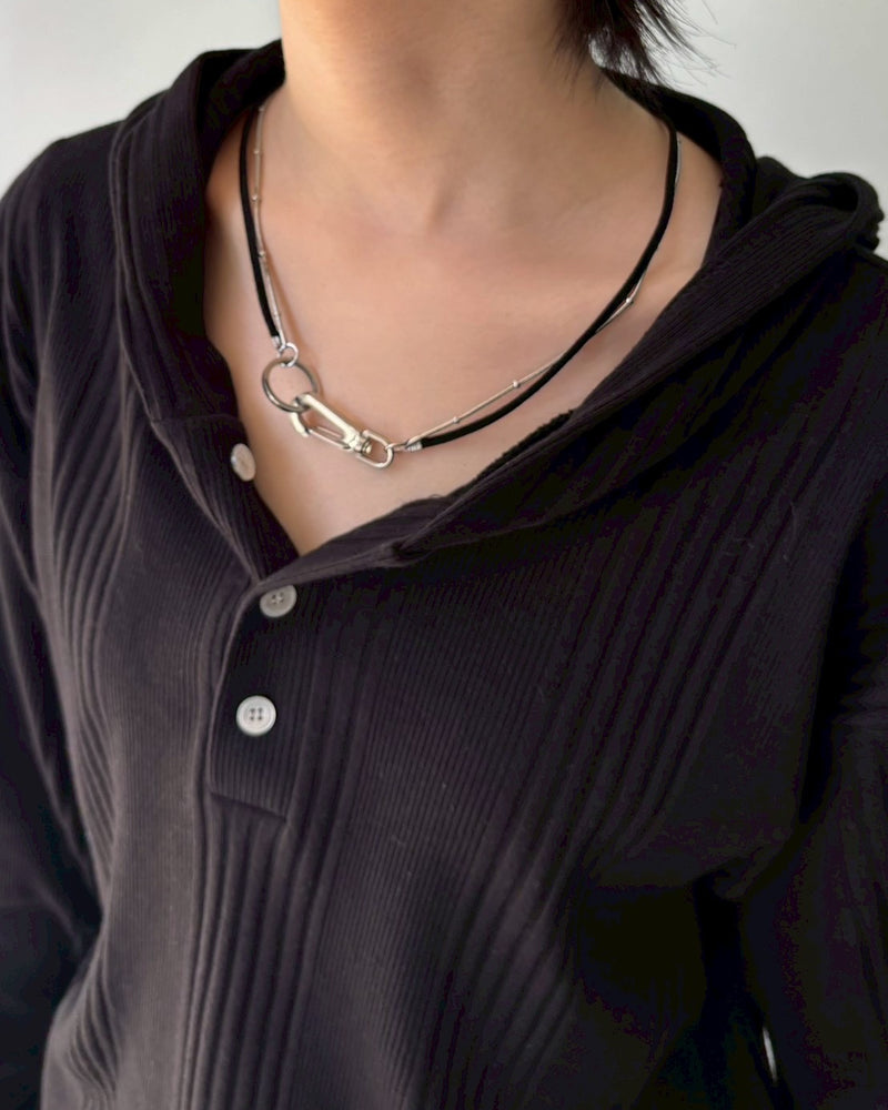 受注制【nmtc+】leather code necklace