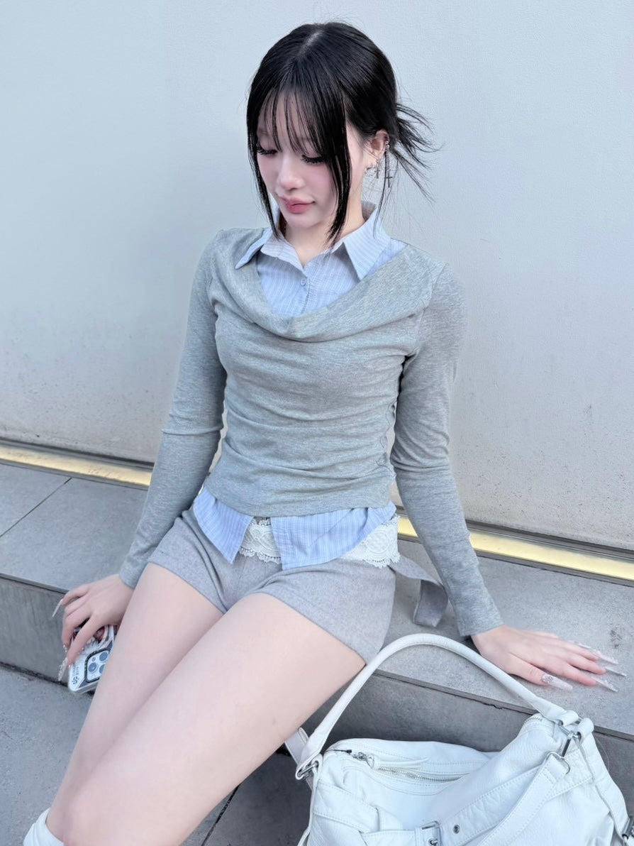 3/1 20:00発売 受注制【nmtc +】belt sweat shorts / 【エヌエムティーシープラス】ベルトスウェットショートパンツ (2color)