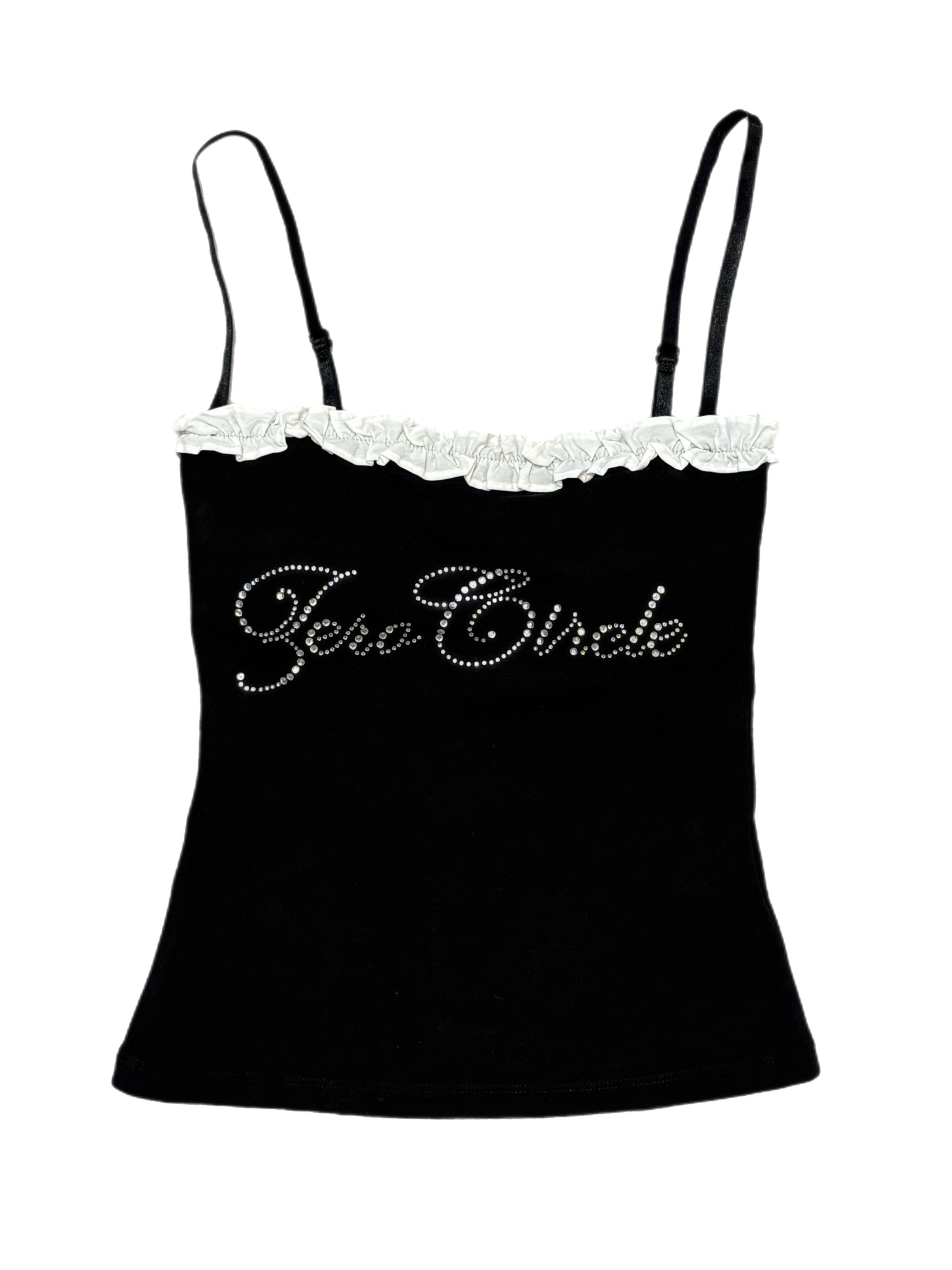 国際配送【Never mind the XU】rhinestone race camisole