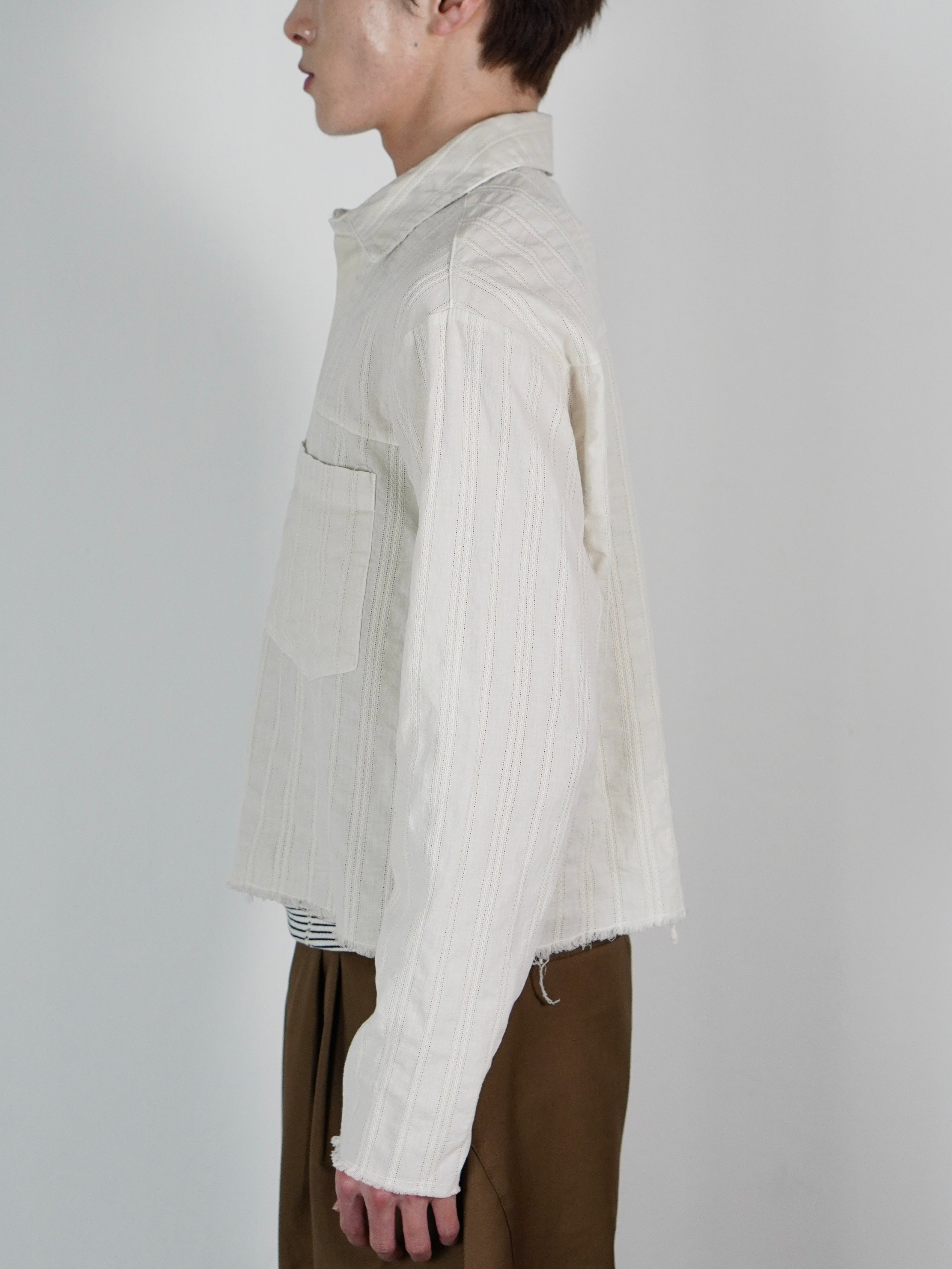 受注制【Chikashitsu +】pigment cut off shirt (2color)