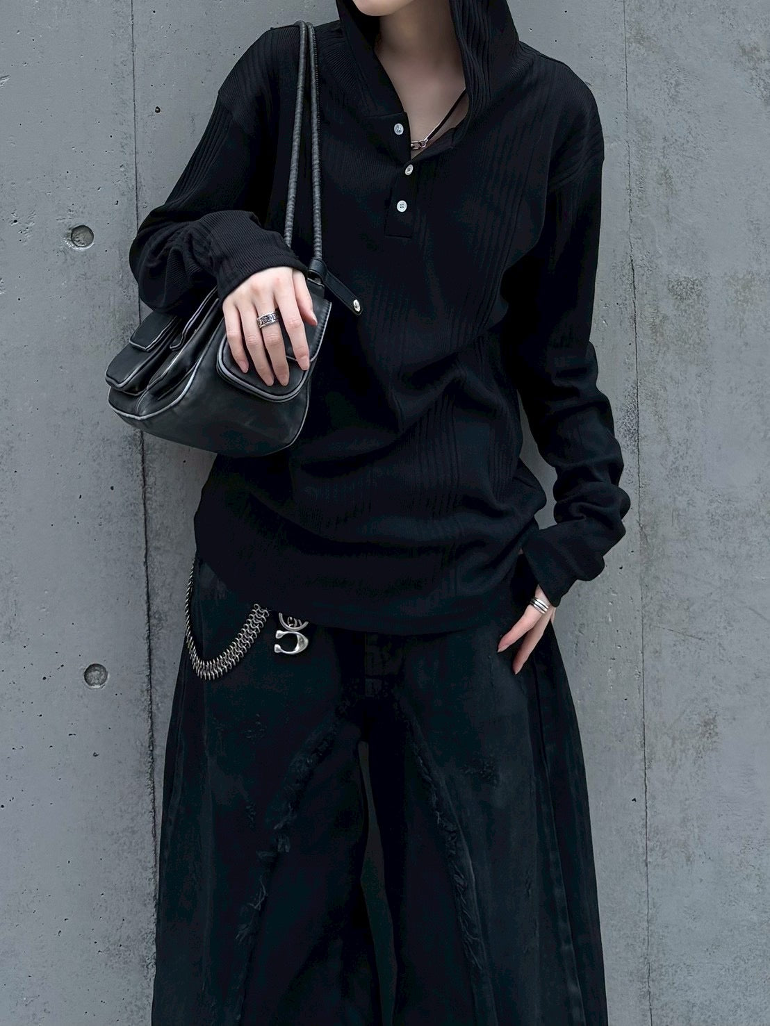 受注制【nmtc+】hooded henley neck long sleeve (3color)