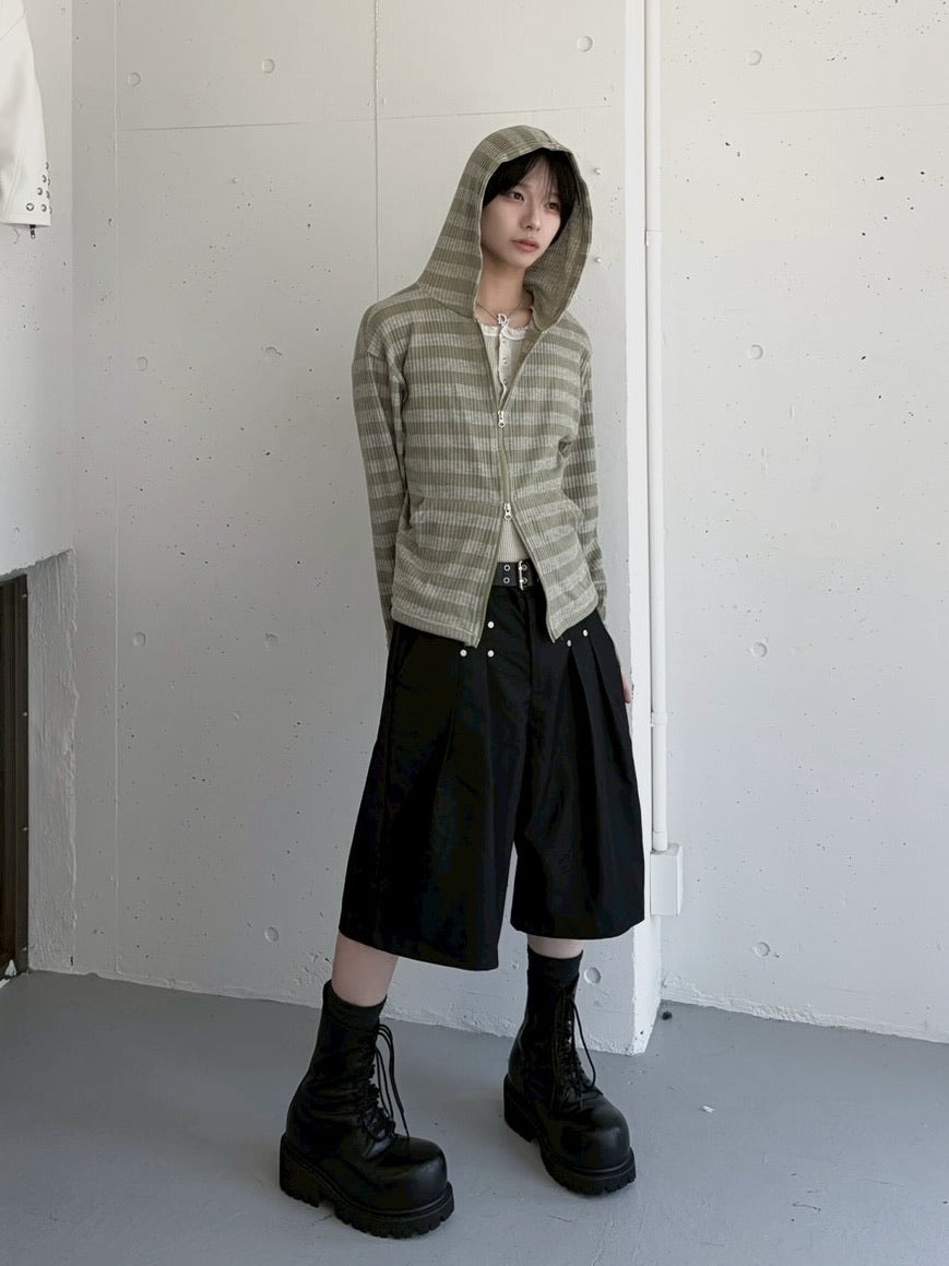 受注制【LUV CODE】stripe zip hoodie 2 (3color)