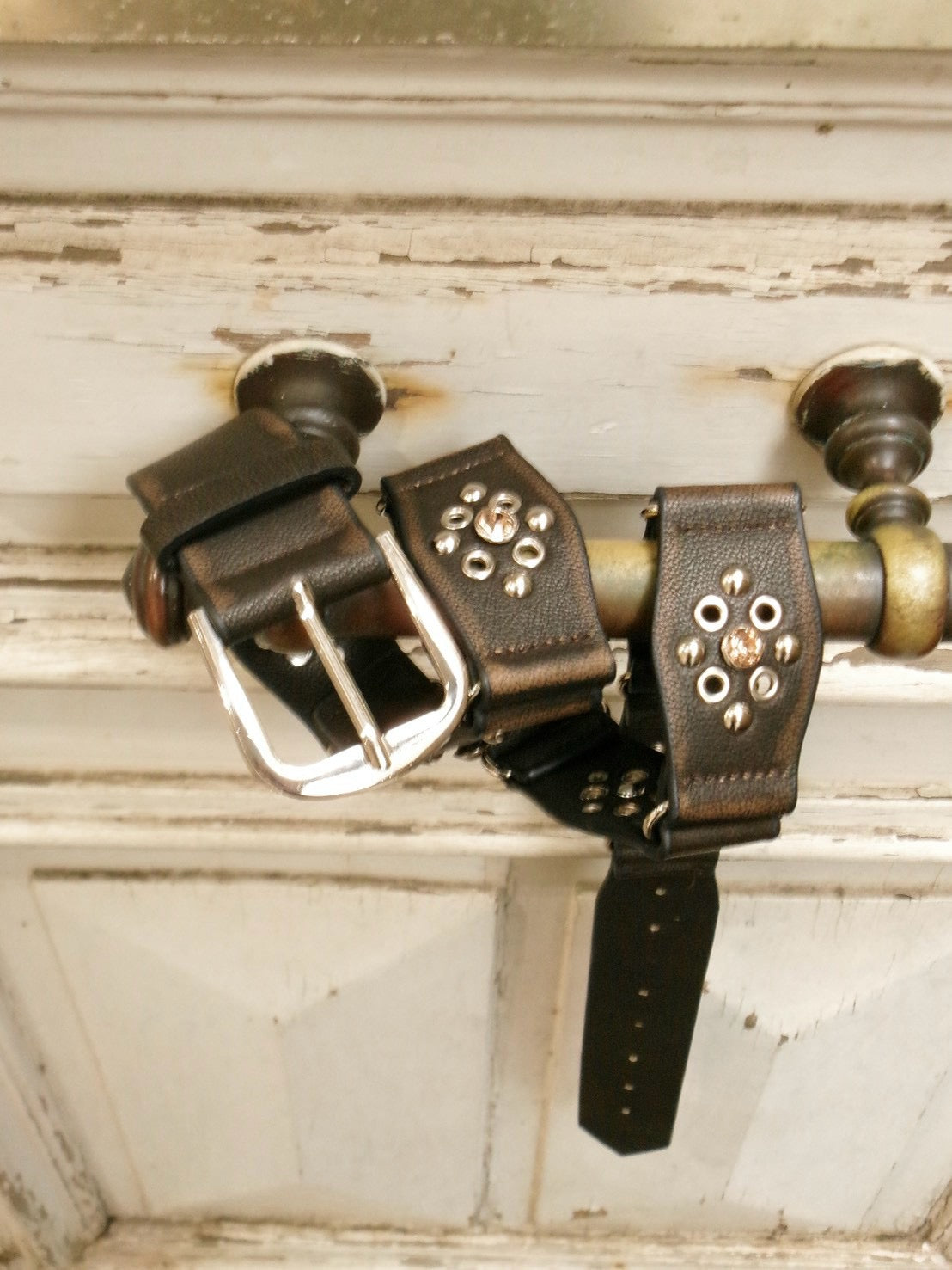 受注制【OaKS】boho vintage rhinestone flower belt