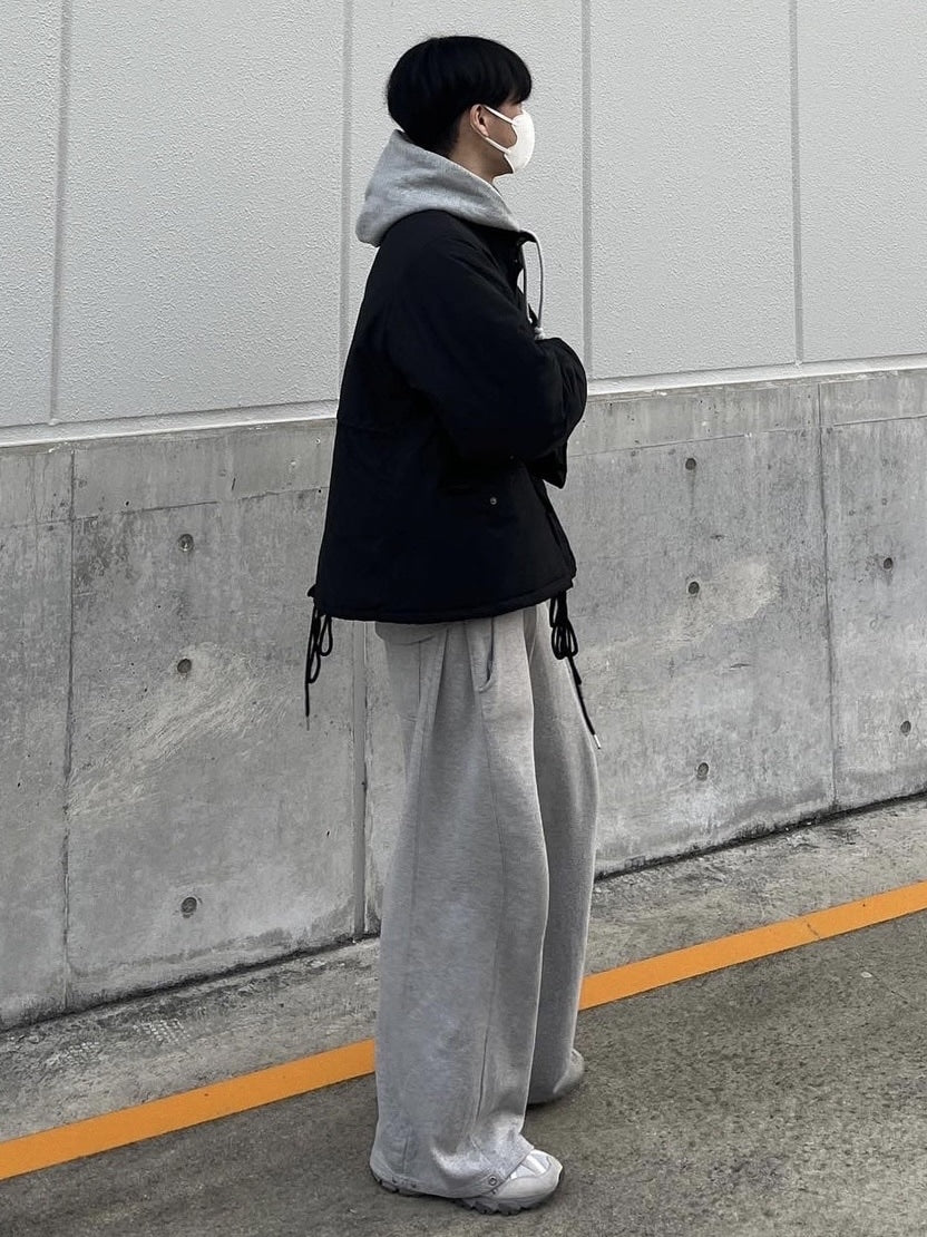 受注制【Chikashitsu +】snap button sweat pants (2color)