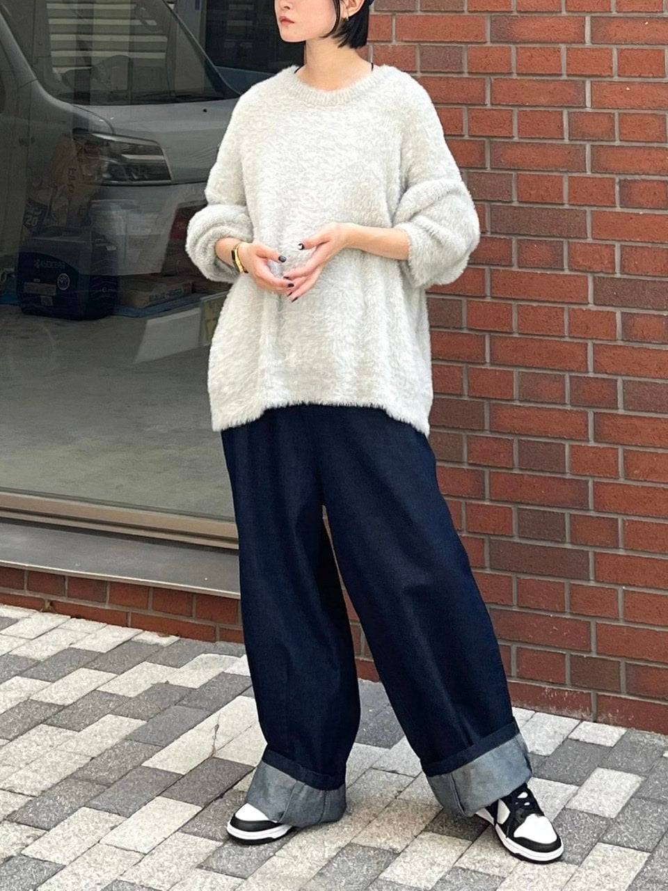 受注制【Chikashitsu +】super wide denim pants (4color)