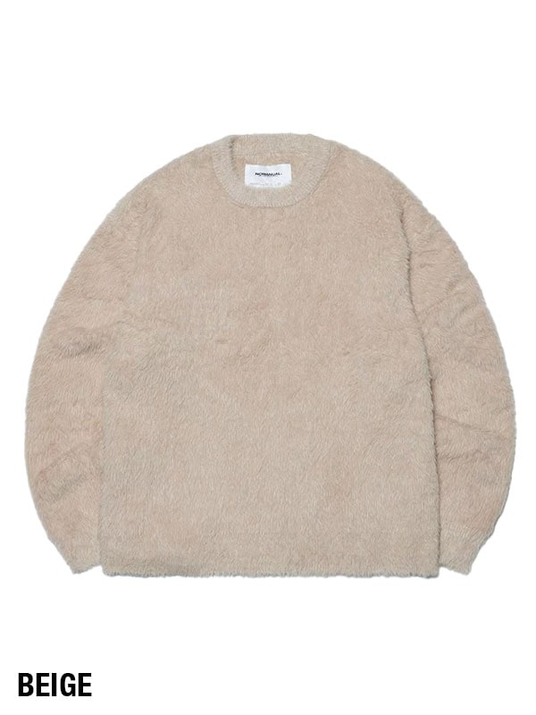 【NOMANUAL】CROPPED HAIRY KNIT (15color) / 【ノーマニュアル】クロップドヘアリー長袖ニット