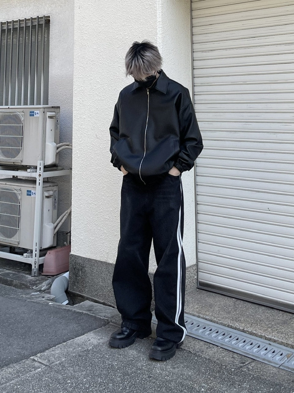 受注制【Chikashitsu +】leather blouson (3color)