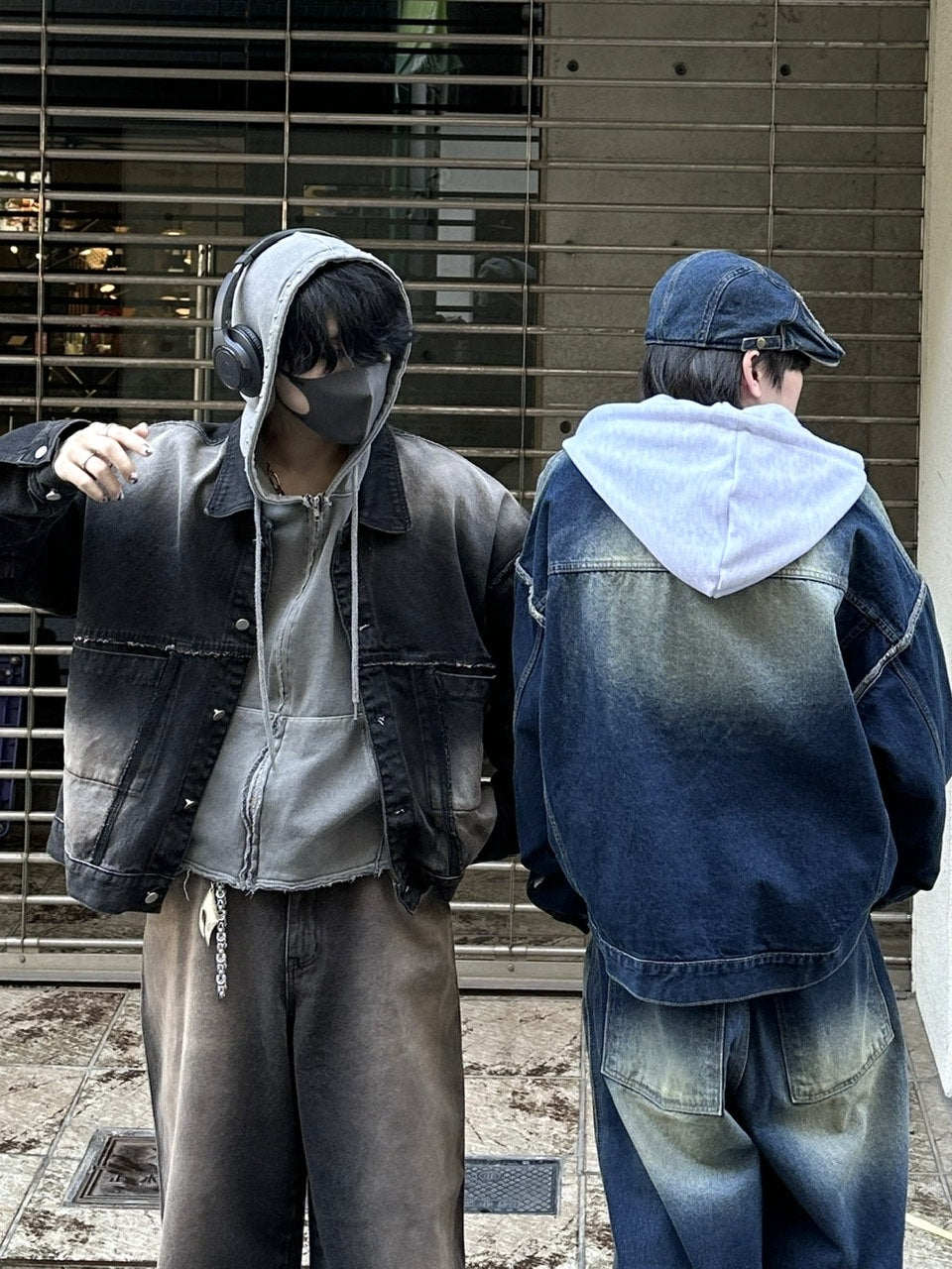 受注制【Chikashitsu +】vintage wash denim jacket (2color)