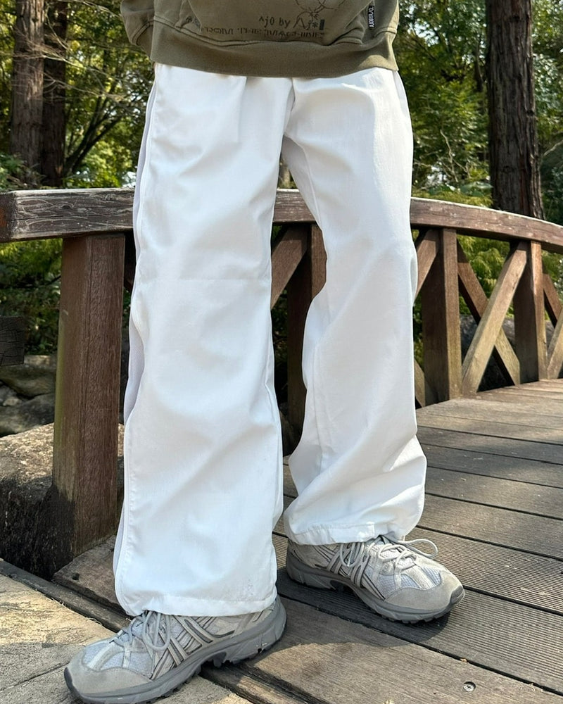 受注制【Chikashitsu +】side zip wide nylon pants (3color)