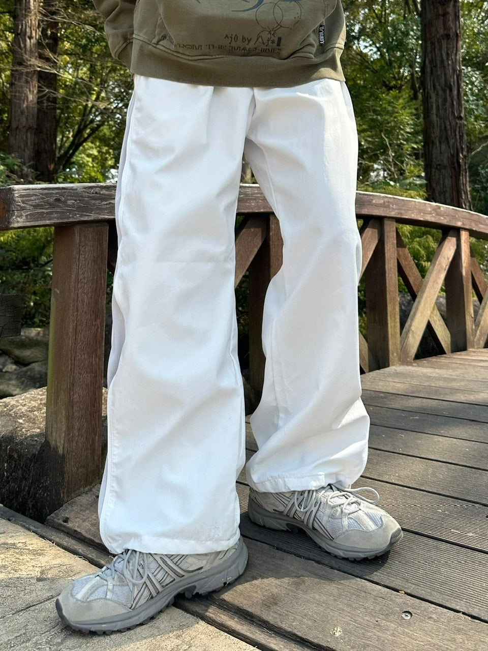 受注制【Chikashitsu +】side zip wide nylon pants (3color)