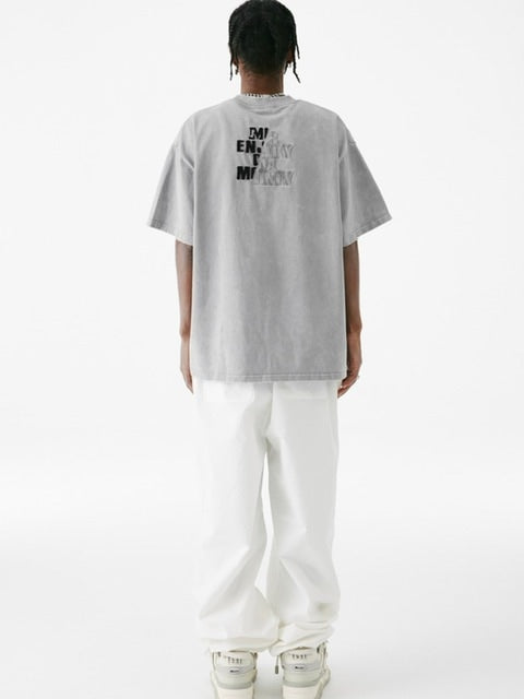 【MR. ENJOY DA MONEY】Cutting font short sleeves