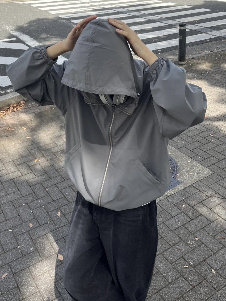 受注制【Chikashitsu +】unisex cropped hooded blouson (3color) / 【チカシツプラス】ユニセックスクロップドフード長袖ブルゾン