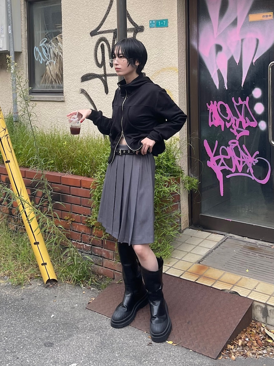受注制【Chikashitsu +】pleats midi skirt (3color)