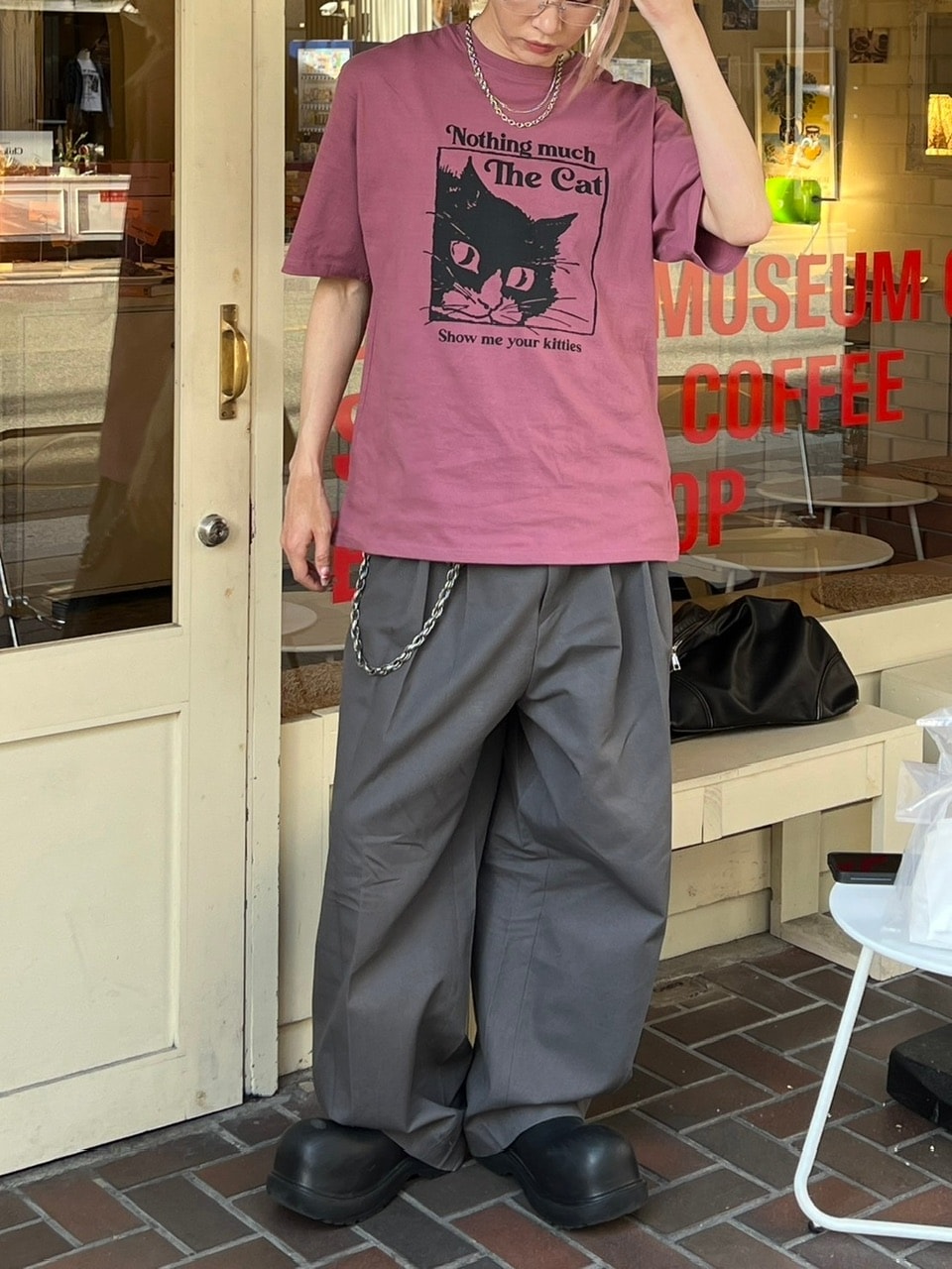 大阪店WEB限定受注制【Chikashitsu +】2tuck wide cotton pants (2color)